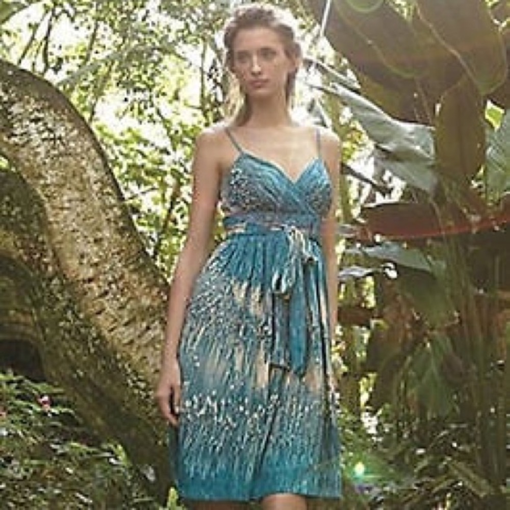 Blue silk dress size 2 from Anthropologie